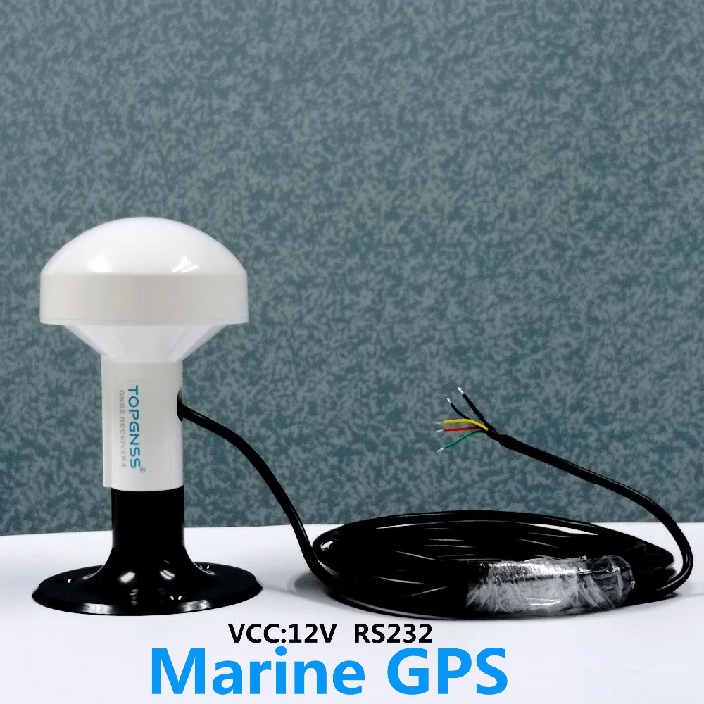 TOPGNSS RS232 GPS marine GPS receiver antenna module NMEA 0183 baud rate 4800 voltage 12V  cable is 5 meters.