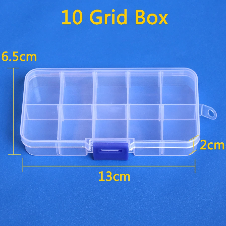 10/15grid Transparent plastic Hardware Storage components box tool Electronic parts for Micro USB Jack Charging Socket Connector