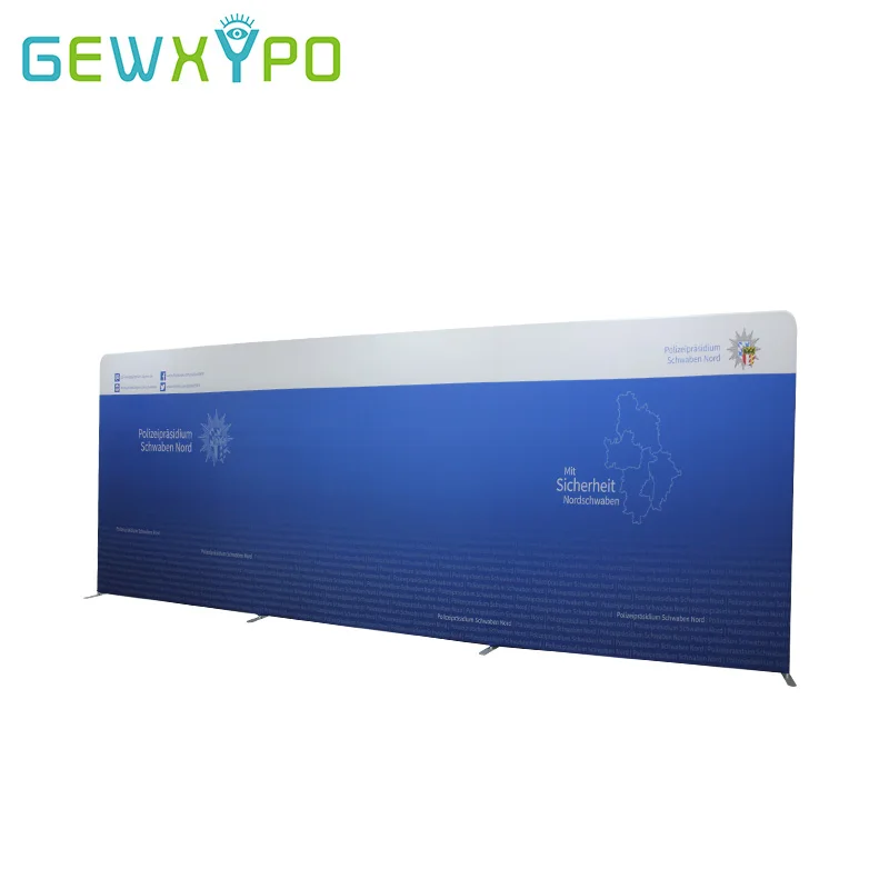 Trade Show Booth Premium 23ftX8ft Straight Tension Fabric Banner Display Stand With Printing,Quick Set Up Advertising Event Wall