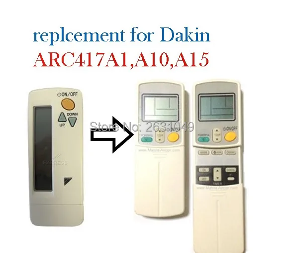 مكيف الهواء للتحكم عن بعد مناسبة ل دايكن ARC417A1 ARC417A10 ARC417A15 ARC423A18 ، ARC423A2 ARC412A1 ، ARC412A2 412A3