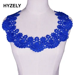 Blue Round Fabric Lace Neckline Collar Applique Embroidery Guipure Lace Fabric For Dress Decoration Scrapbooking