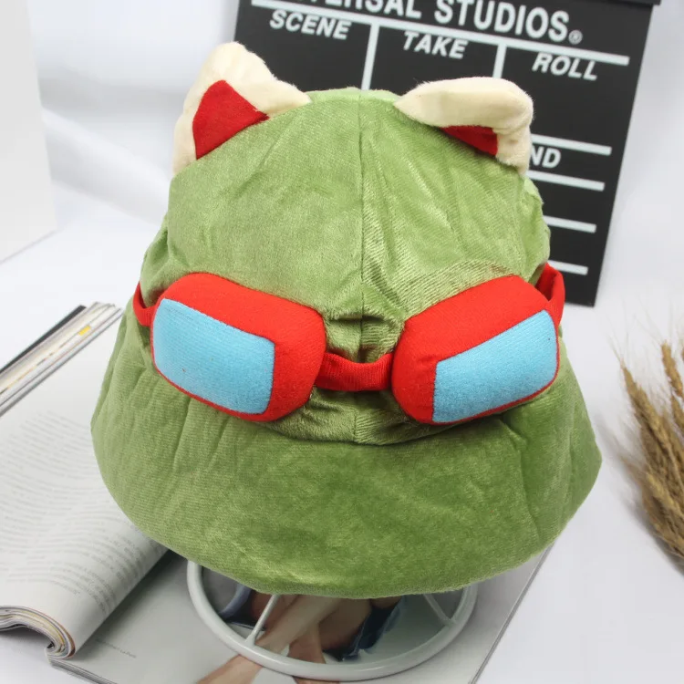 

Hot sale Lovely kawaii Swift Scout Timor Teemo's Hat Men Women LOL Merchandise side Cosplay Party Warm Hat Army Green Cap