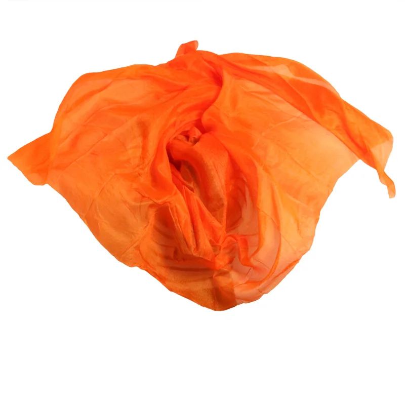 Voile de danse du ventre en soie 250/270x114 cm, accessoires de danse du ventre, écharpe châle, couleur Orange pur, pour entraînement, Performance