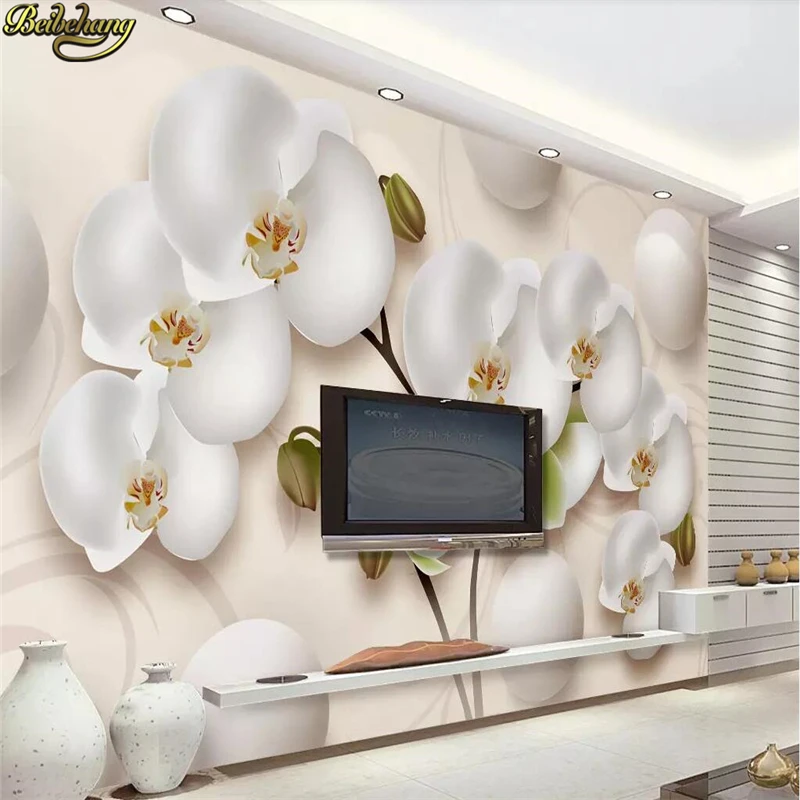 

beibehang Custom photo wallpaper mural 3d beautiful butterfly orchid space TV background wall papers home decor papel de parede