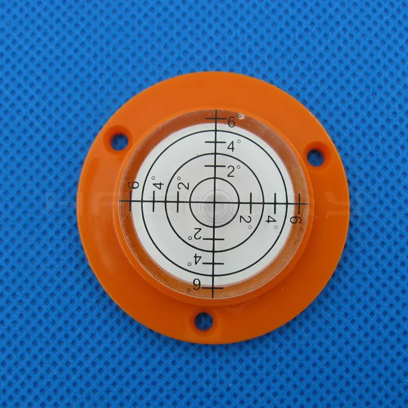 Wholesale  50*9mm Shell Red Color Flanges Universal Circular level Plastic bubble level with Mounting Holes