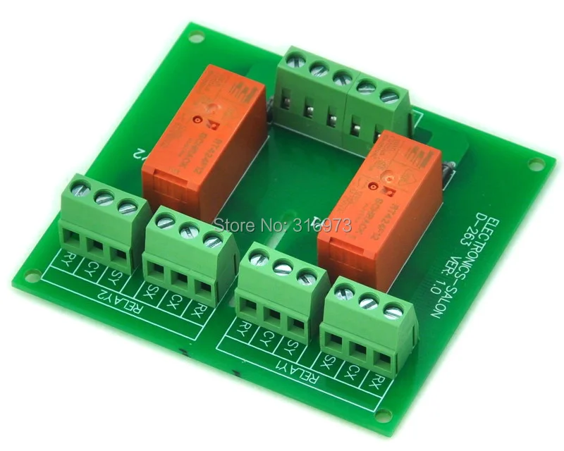 Passive Bistable/Latching 2 DPDT 8 Amp Power Relay Module, 12V Version, RT424F12