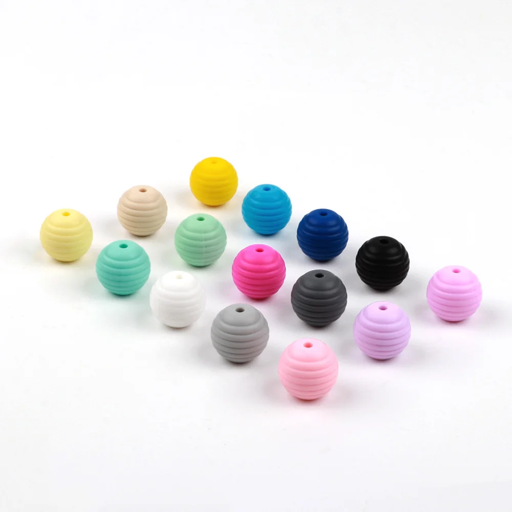 TYRY.HU 50pc Silicone Beads Round Spiral Shape Baby Chewable Nursing Beads Baby Teething Necklace BPA Free DIY Jewelry Making