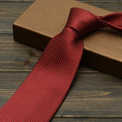 Mens Ties Designer Brand Classic Black Red Blue Narrow Plaid Necktie Fashion 9cm Cravats for Formal Business Work Tie Gift