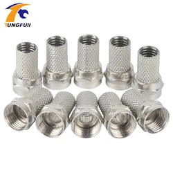 Tungfull New Copper Twist On RG6 F Type Coaxial Cable Connector Plugs High Quality Connector For TV Satellite Virgin Cable