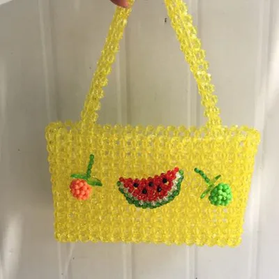 NEW pearls bag crystal beading box totes bag women party handbag 2019 summer vintage luxury brand Yellow fruit Wholesale