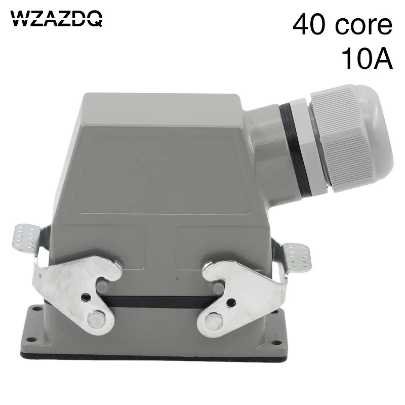 40 core heavy duty connector rectangular h16b-hd-040 industrial waterproof aviation plug socket male bus cold pressure 10A