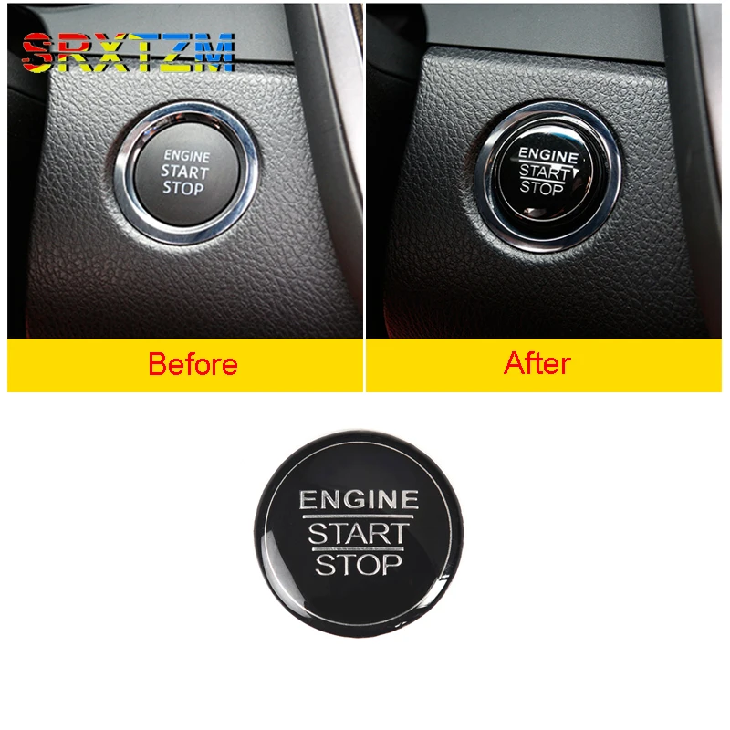 Car Engine Start Stop Button Sticker Cap Trim Cover For 2018 Toyota Camry XV70 Car Interior Accessories 1pcs