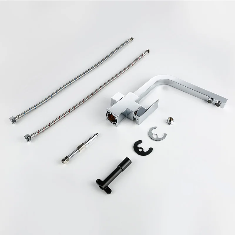 Smesiteli Kitchen Faucets Silver Polished 3 Way Water Tap Filter Faucets Solid Brass 360 Degree Rotation Drinking Water Faucets