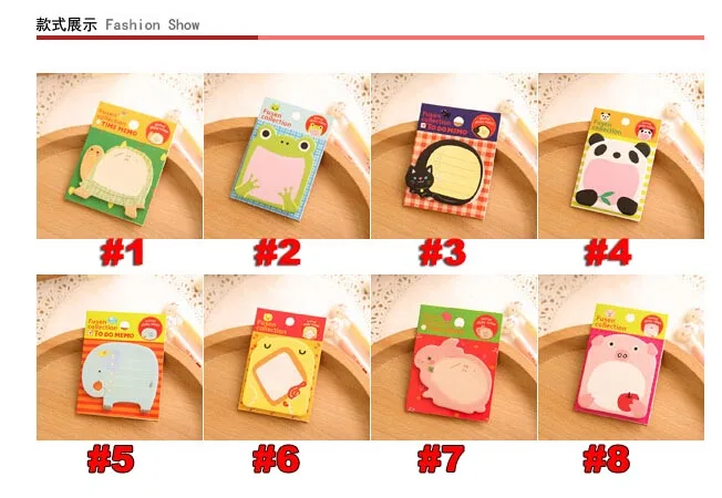 Imagem -02 - Animal Scratch Memo Pad Papel Adesivo Bonito Nota de Mensagem Presente Infantil Estudante Gato Coelho Panda Sapo Decorar 40 Pcs