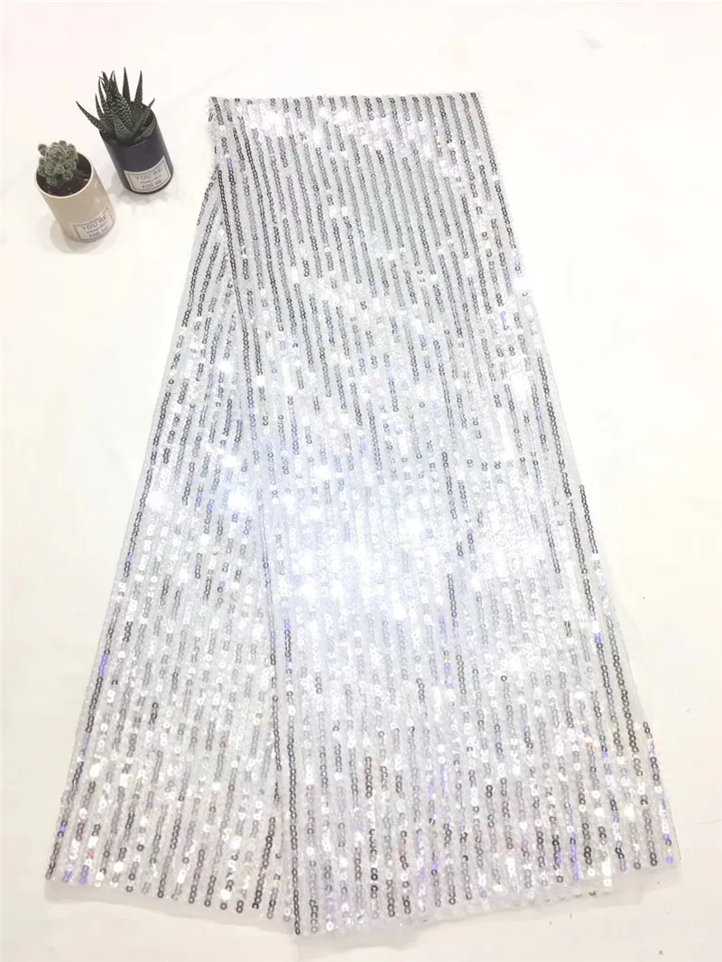 

New design Hot sale sequins Nigerian lace fabric JRB-10186 embroidery African net fabric with beads