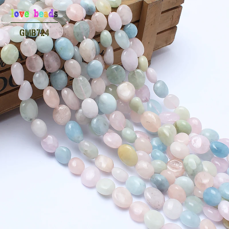 8-10mm Irregular Natural Apatite Morganite Aquamarina Stone Beads for Jewelry Making DIY Bracelet 15\'\' strand