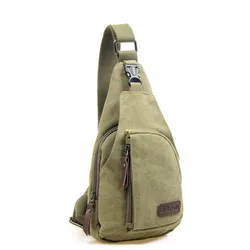 Man Fashion Messenger Casual Travel Chest Bag Canvas Crossbody Back Pack Men's Shoulder Bag Multifunction Small Travel Bag