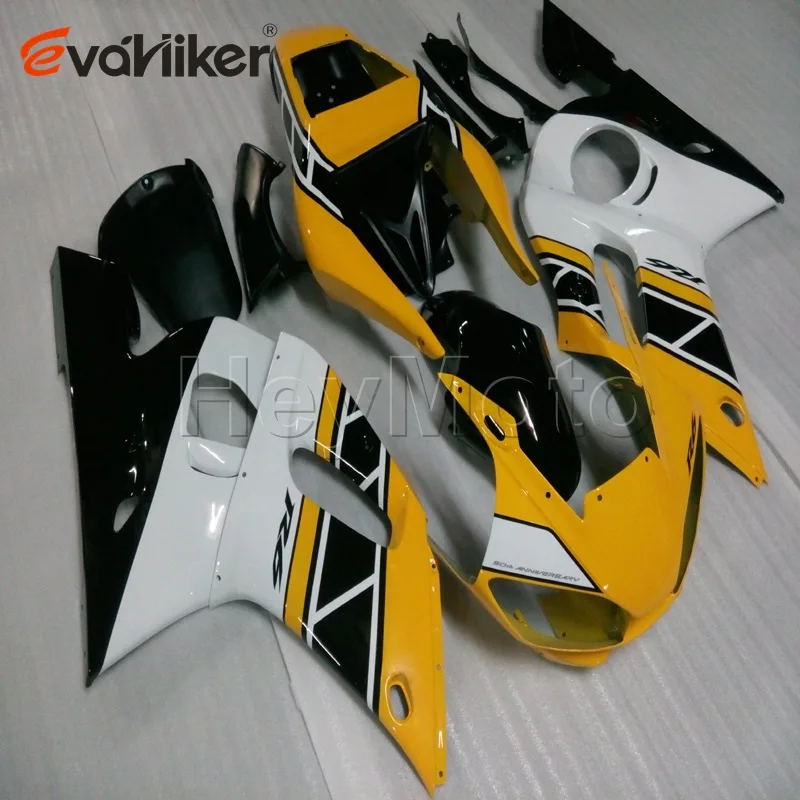 Aangepaste motorfiets stroomlijnkappen volledige set YZFR6 1998 2002 kleur en stickers ontwerp roze bodykit vervangende covers