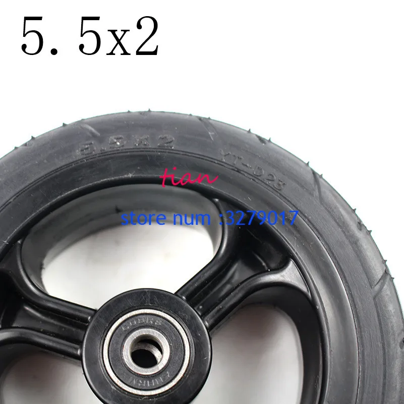 High reputation 5.5X2 inch wheel solid tire fits Jackhot carbon fiber scooter Fastwheel F0 electric scoot tires dolly  gocart