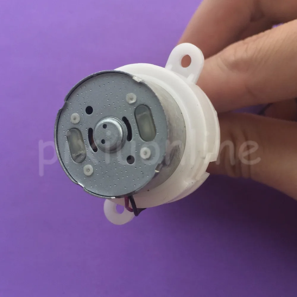 J210Y Round White 300 Gear DC Motor Long Blind Hole Shaft fit Solar Energy Low Speed and Mute DIY Motor