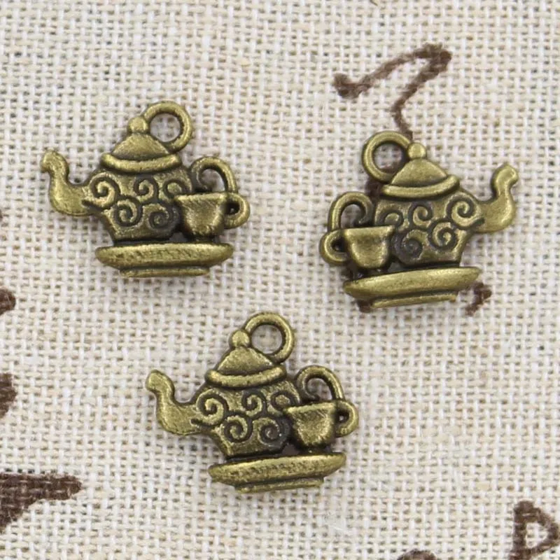 15pcs Charms Teapot 13x15mm Antique Making Pendant fit,Vintage Tibetan Silver color,DIY Handmade Jewelry