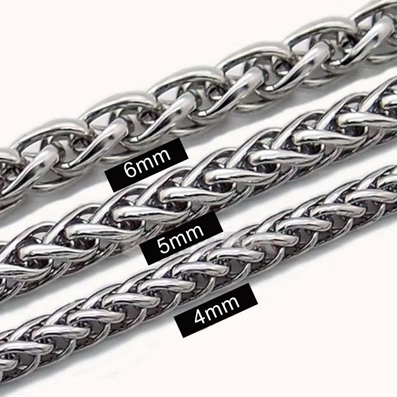 DIY Jewelry Chopin necklace 4/5/6mm keel rope Chain steel necklace for men women Stainless Steel High Quality 10pcs Wholesale