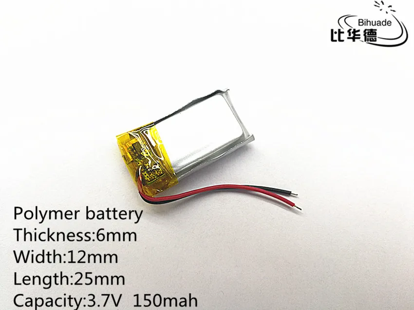 3.7V,150mAH,601225 PLIB; polymer lithium ion / Li-ion battery for GPS,mp3,mp4,mp5,dvd,bluetooth,model toy mobile bluetooth