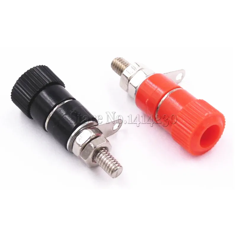 10PCS Terminal Blocks JS-910B JS-919 4mm Amplifier Terminal Connector Binding Post Banana Plug Jack Mount 5pcs Black + 5pcs red