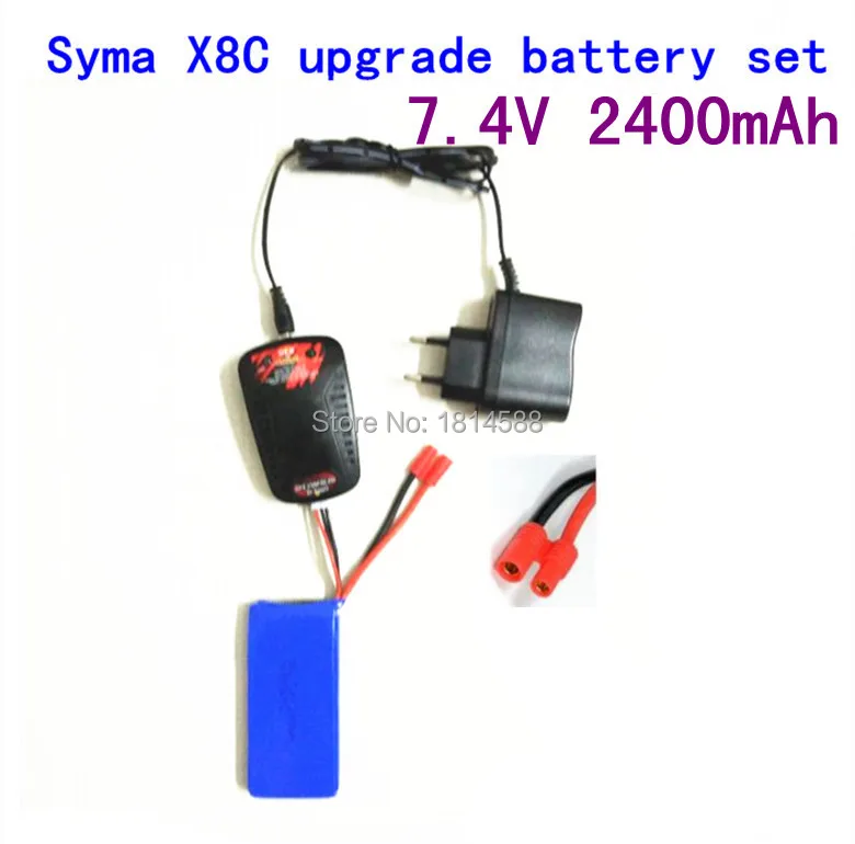 Syma X8 X8A X8C X8C-1 X8W X8G 7.4v 2400mAh spare parts LiPo battery + 7.4V Multi-Charger