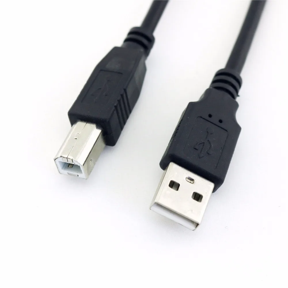 Cabo adaptador usb 2.0 macho a para impressora, cabo adaptador usb 2.0 b macho de alta velocidade preto 30cm 1 peça