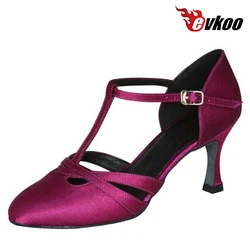 Evkoodance Shoes Latin Dance Size US 4-12 può essere personalizzato materiale satinato 7cm altezza tacco scarpe da ballo per le donne Evkoo337 scarpa