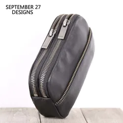 Men Long Wallets Genuine Cow Leather Luxury Casual Clutch Bag Women Double Zipper Cell Phone Purses Storage Money Pouch