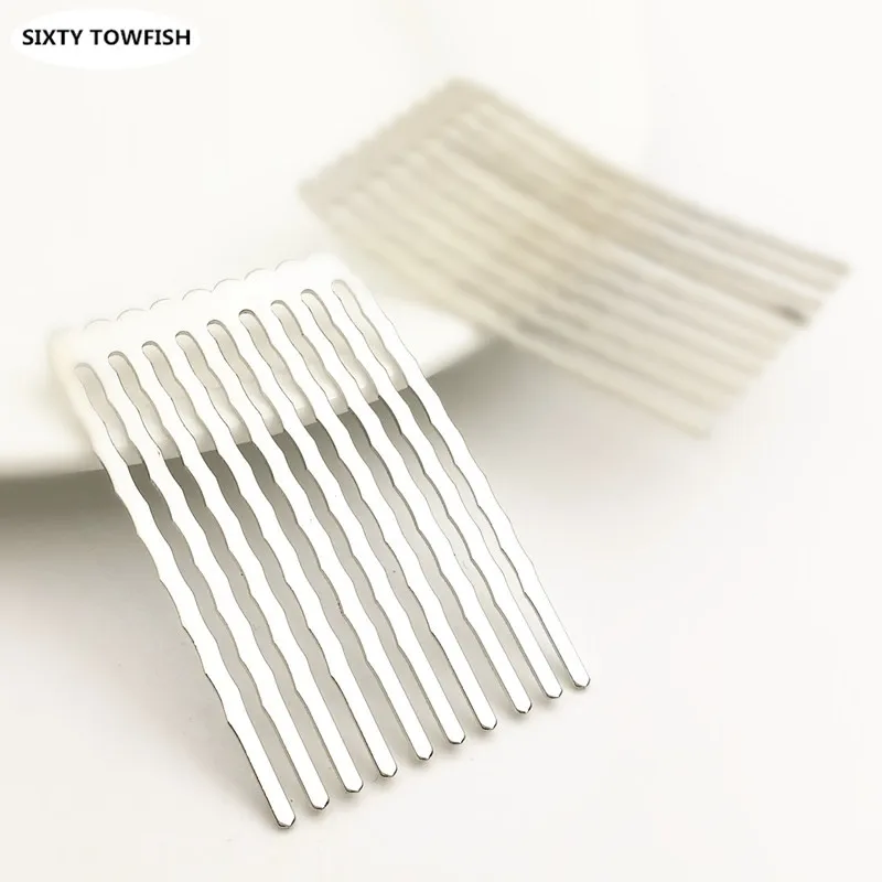 8 pieces/lot 31x49mm Metal Gold color/White K/Antique bronze Hair Combs Fashion Hairwear DIY Hair Jewelry Accessory Findings