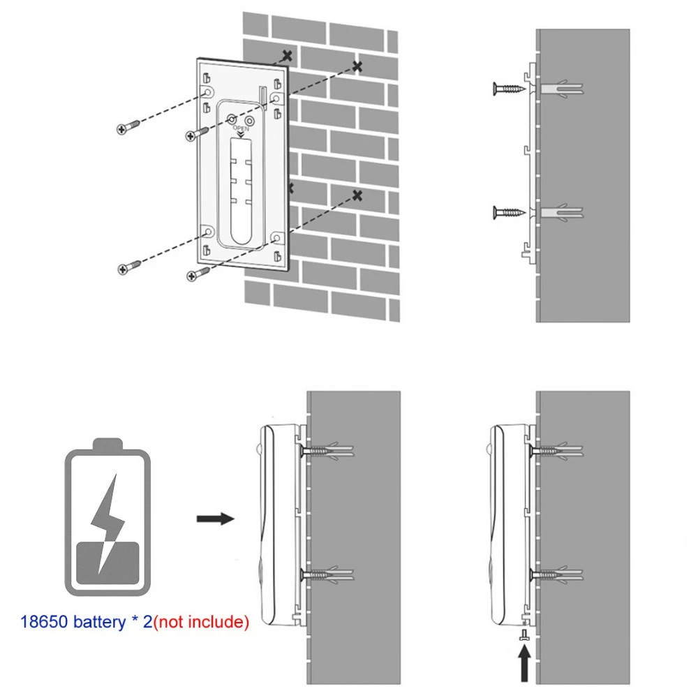 ICSee-WiFi Smart Video Campainha, sem fio Home Security Door Bell, áudio bidirecional, interfone, visão noturna, registro, câmera