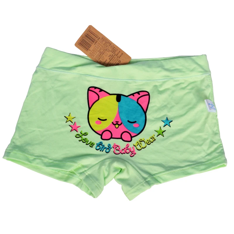 Hot Sale 4Pcs /Lot Kids Children Underwear Girls Boxer Underwear Kids Panties Child Candy Colors Panties Baby Cartoon Clothing