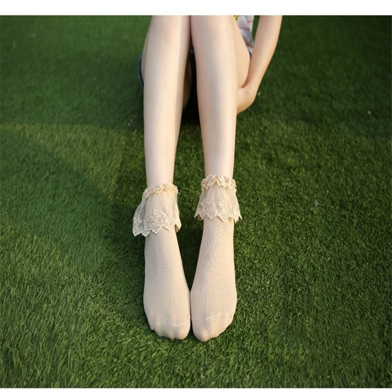 Japanese Style Ulzzang Women Cute Lace Patchwork Short Socks Maiden Kawaii Temperament Princess White arbitrary combination Sock