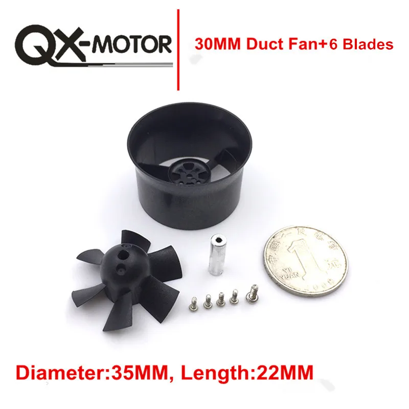 QX-MOTOR 30mm EDF with 6 Blades Ducted Fan without Motor for RC Airplane