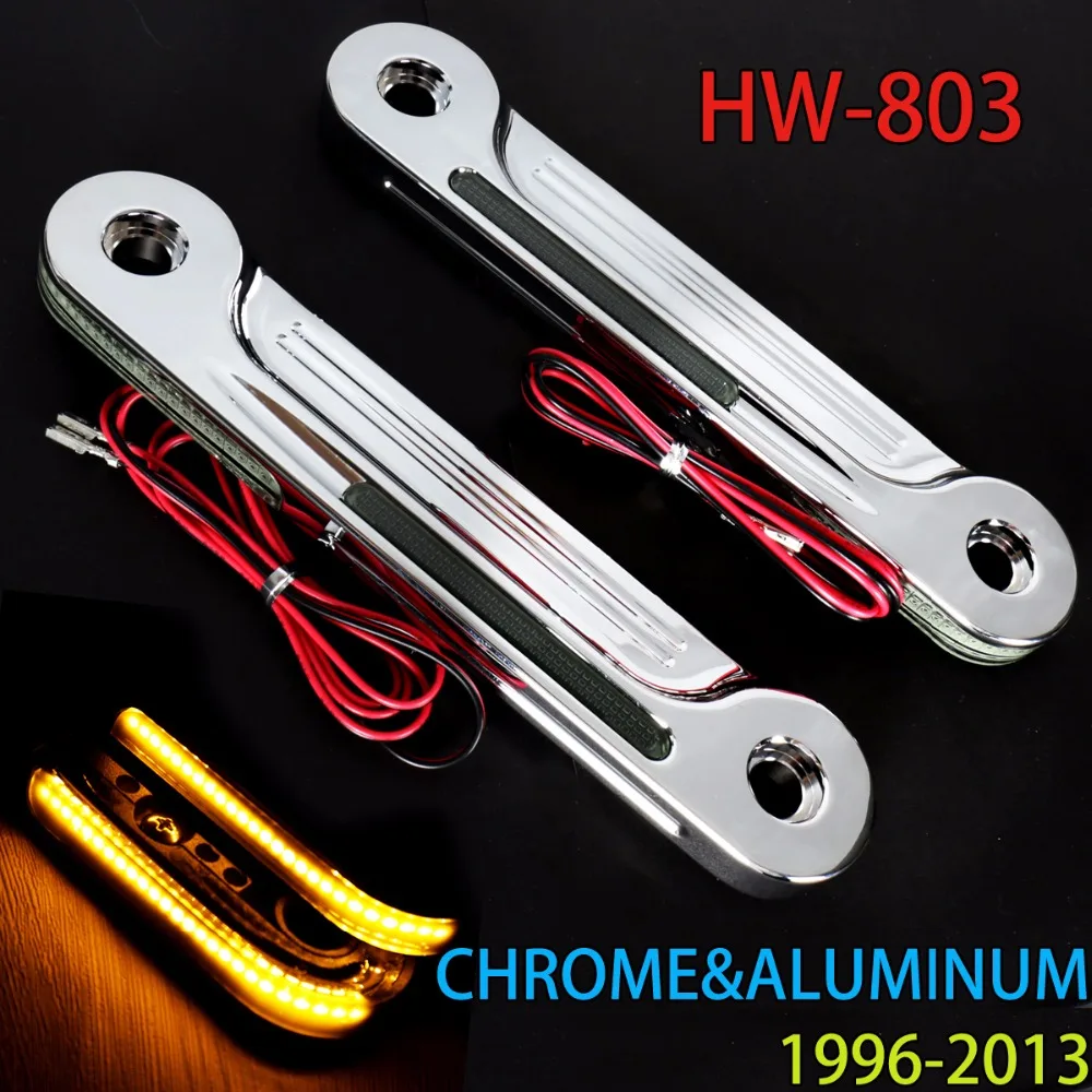 Front Alumnium Shallow Cut LED Flush Fork Turn Signals Brackets For Harley Touring Electra Street Glide FLH/T FLHX FLHR 96-13