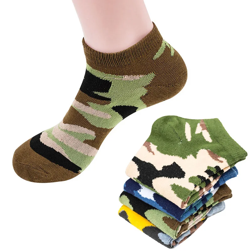 

4pairs Men Ankle Socks Camouflage Funny Personality Funny Socks Spring Winter Breathable Elasticity Art Good Quality Sock Meias