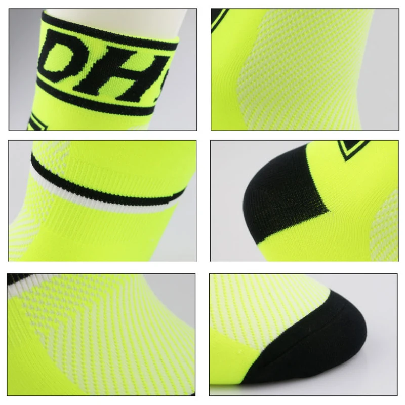 DH Sports New Cycling Socks Top Quality Professional Brand Sport Socks Breathable Bicycle Sock Outdoor Racing Big Size Men Women