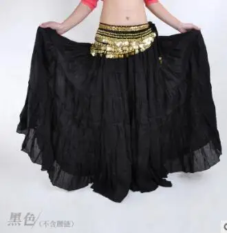 Belly Dance Stage เครื่องแต่งกาย Gypsy Tribal ผ้าลินินกระโปรง10สีคุณภาพสูง96ซม.ความยาว