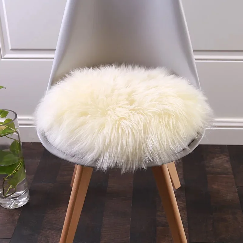 Muzzi Real Sheep Fur Rug Carpet Chair Cover Wool Warm Hairy Carpet Bedroom Mat Seat Pad 8 Color 40cm