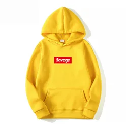 WZZAE 2024 New Mens Hoodies Savage Hoodies Parody No Heart X Savage Mode Slaughter Gang ATL Cotton Long Sleeved Hoodies Suprem