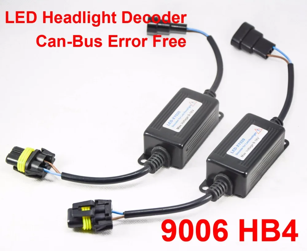 2PCS 9006 HB4 LED Headlight Conversion Kit Canbus Decoder Load No Error Free Warning Canceler Anti-Hyper Flashing Blinking 9-16V