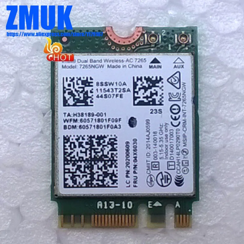 7265NGW Intel Dual Band Wireless-AC 7265 BT4.0 WLAN Card For ThinkPad E450 E550 L450 T450 T550 X250 YOGA 12 B50 Series,04x6030