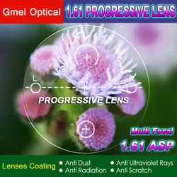 1.61 Digital Free Form Progressive No-Line Multi-Focal Prescription Customized Optical Lenses With Anti-Reflection Coating 2 Pcs