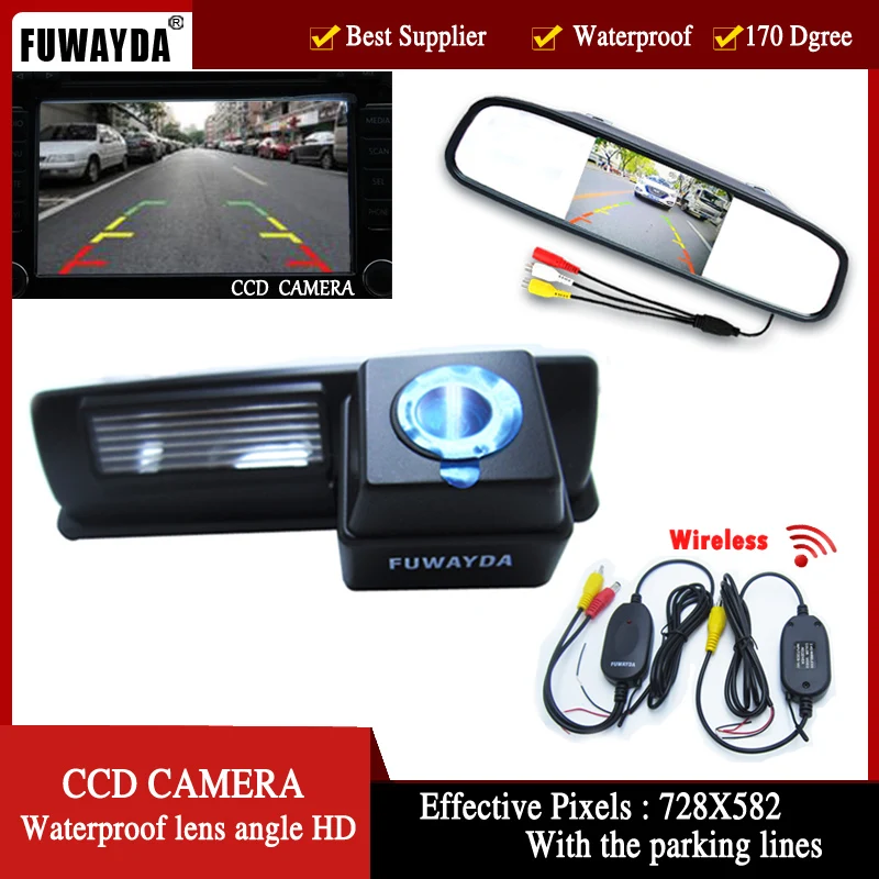 FUWAYDA 4.3 "Monitor di parcheggio specchietto retrovisore per auto + telecamera di retromarcia per auto speciale per Toyota HARRIER/ALTEZZA/PICNIC/ECHO VERSO/CAMRY