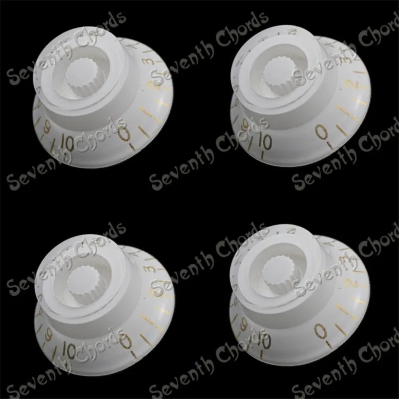 

4Pcs/lot Flying Saucer Style Speed Control Knobs For Electric Guitar Bass White and Gold Digita guitar accessories parts