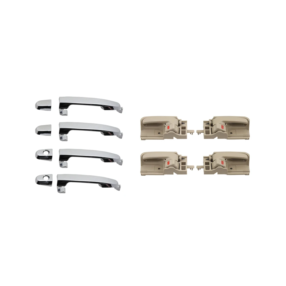 

8pcs chrome exterior and beige Interior door handle for TOYOTA Corolla 2003 2004 2005 2006 2007 2008