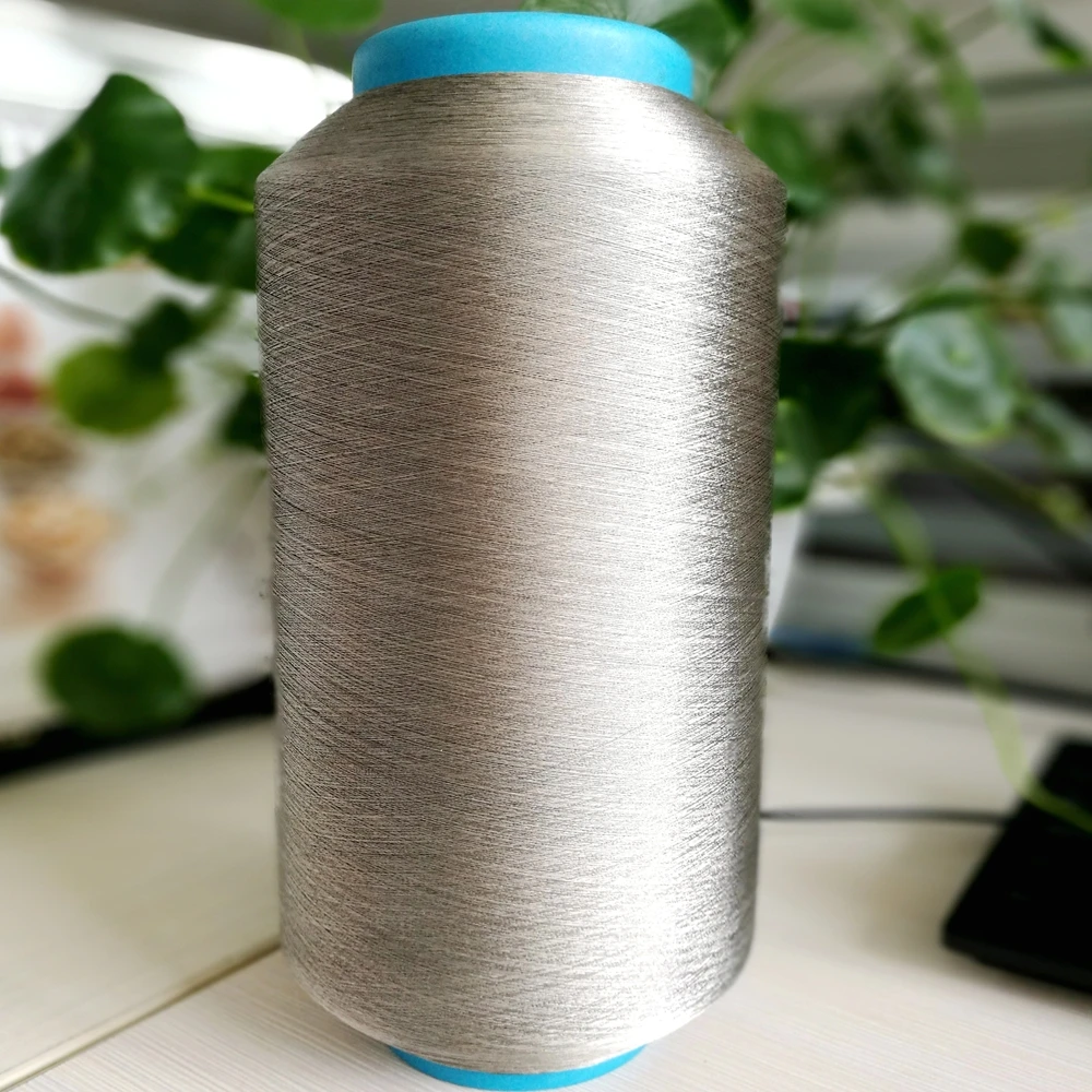 

U-SILVER-Silver Coated Nylon Filament Fiber, Conductive Fiber, 70D, 100D, 140D, 200D